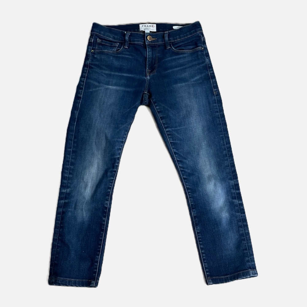 Frame Denim Jeans Le Garçon Women's Size 24 Rosewood Blue Slim Fit Stretch‎